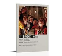 AXAYNIMD Póster decorativo de la película The Goonies con diseño de sinopsis de la película, lienzo para pared e impresión artística moderna, decoración de dormitorio familiar, 40 x 60 cm