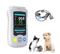 Axazcs Pulsioximetro Veterinario de Mano, Pantalla de 2.4 Pulgadas Pulsioximetro Veterinario, Monitor de Pulso SPO2, Sensor de SPO2 de Oreja/Lengua.