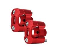 AXCAR Abrazaderas para Manillar De Motocicleta ATV, 2 Unidades 22 Mm Y 28 Adaptadores Elevadores Universales(Red)