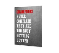 AXCAUAOY No Complaints Gym Wall Decor - Champions Mindset Motivational Canvas Art with Vintage Style, Iron Theme Poster for Strength Training Room and Box Gym(Framed,08x12inch(20x30cm))