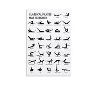 AXCAUAOY Pilates Studio Decor Wall Art, Classical Mat Exercises Chart Poster with Illustrated Poses, Motivational Fitness Canvas Print(Unframed,08x12inch(20x30cm))