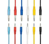 AxcessAbles - Cable de audio estéreo TRS macho a macho TRS de 3,5 mm (1/8 pulgadas) multicolor de 10 pies, paquete de 6 para auriculares, mezclador, interfaz de audio y amplificador