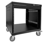 AxcessAbles RK 8U - Soporte de gabinete rodante con ruedas giratorias de bloqueo (compatible con estantes estadounidenses de 5 mm y europeos de 6 mm), audio video, estudio de grabación, música, sonido