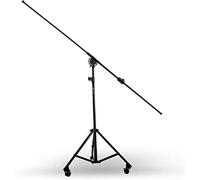 AxcessAbles - Soporte de micrófono resistente con base de trípode ponderada, soporte de micrófono superior de 80 pulgadas de altura, soporte de brazo de brazo de brazo de 96 pulgadas, soporte de