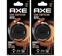 AXE Ambientador Coche 3D Colgante - Fragancia Dark Teamptation - Elimina Malos Olores al Instante - Frescura Irresistible y Duradera por 30 Días - Estilo y Sabor en Cada Viaje (Paquete de 2)