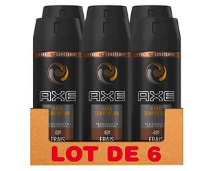 AXE Dark Temptation Déodorant Homme Spray Antibactérien, Fraîcheur 48h, Pour Sentir Bon Toute La Journée, Contre Les Mauvaises Odeurs (lot De 6x150ml), Amber, 900 Mililitro