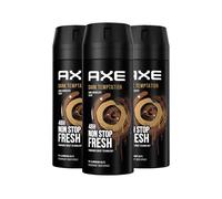 Axe Dark Temptation Spray corporal, desodorante sin aluminio combate las bacterias y los olores desagradables, 150 ml, 3 unidades
