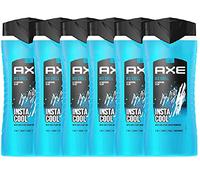 AXE Gel de ducha 3 en 1 Ice Chill XL para hombre Gel de ducha 6 x 400 ml Body Face Hair Wash Gel de ducha dermatológicamente probado (en juego de 6)