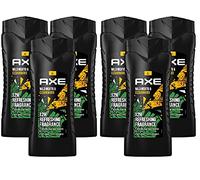 AXE Gel de ducha 3 en 1 y champú Wild Mojito & Cedarwood XL, gel de ducha para hombre y hombre, 6 x 400 ml, dermatológicamente probado, cuidado intensivo para hombres, lavado corporal facial (6