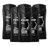 AXE Gel de ducha y champú 3 en 1 negro XL para una frescura y fragancia de larga duración en pack de 6 unidades de gel de ducha para hombre para el lavado corporal de la cara, gel de ducha