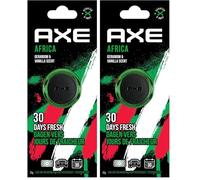 AXE Mini Ambientador para Coche - Frescura Intensa de 30 Días en Rejilla Ventilación - Fragancia Africa - Diseño Discreto y Elegante para un Viaje Impecable (Paquete de 2)