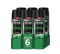 Axe Pack Ahorro Desodorante en aerosol para hombre Emerald Geranium Fragancia Premium, 6 x 150 ml