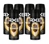 Axe Spray corporal Magnum Gold Caramel Billionaire Limited Edition Desodorante sin sales de aluminio, combate las bacterias que causan olores y olores desagradables, 8 x 150 ml