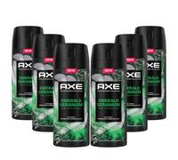 Axe Spray corporal Premium de geranio esmeralda sin sales de aluminio, 150 ml, 6 unidades
