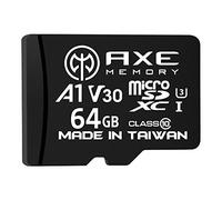 AXE Tarjeta de memoria microSDXC de 64 GB + adaptador SD con rendimiento de aplicación A1, V30 UHS-I U3 4K