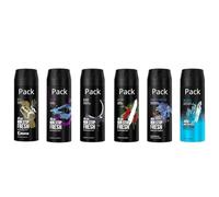 AXEE Desodorante Spray Men Pack Variado 6 unidades (6 x 150 ml) Protección 48 horas. Gold, Marine, Black, Africa, Anarchy, Ice Chill