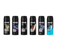AXEE Desodorante Spray Men Pack Variado 6 unidades (6 x 150 ml) Protección 48 horas. Gold, Marine, Black, Africa, Anarchy, Ice Chill