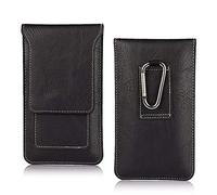 AXELENS Funda Tipo sobre Universal Vertical de cinturón para iPhone Samsung Huawei Xiaomi Nokia De Cuero Sintètico para Smartphone hasta 5.1’’ Pulgadas - Negro - Tamaño L