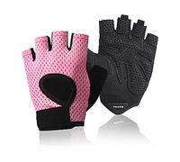 AXELENS Guantes Gimnasio Hombre y Mujer, Ciclismo, Bicicleta, Yoga, Fitness de Verano y Gimnasia sin Dedos para Mujeres y Hombres Unisex Antideslizante Transpirable y Ligero - Rosa L