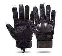 AXELENS Guantes Tácticos Militares de Pantalla Táctil Hombre Moto Deportivos Bicicletas Antideslizante Diez Dedos Aire Libre Nudillos Acolchados MBT Antiviento Ligeros Anticorte Talla L Negro