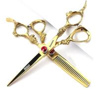 AxemooreTijeras profesionales de peluquería, tijeras japonesas de, tijeras de corte de peluquería y tijeras, 6''gold set, Negro-436, ]