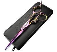 AxemooreTijeras profesionales para peluquería, tijeras japonesas de, tijeras de corte y tijeras para peluquería, 6'' purple cutting scissors, Negro-435, 1.00[set de ]