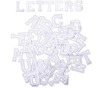 AXEN 52 parches del alfabeto de la A a la Z, letras para coser o planchar para ropa, color blanco clásico