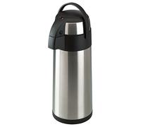 axentia Airpot en Plata, Pump Tetera de Acero Inoxidable, Jarra térmica con Doble Pared, - Termo con Bomba y Cuerpo irrompible, Pump de Jarra de café con asa, Volumen: Aprox. 5 L