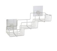 axentia baño de Nivel Estantería Niza de Acero Inoxidable en Plata, Accesorios de baño, baño Accesorio con Dos Pegatinas para fijación, Capacidad de Carga de 5 kg