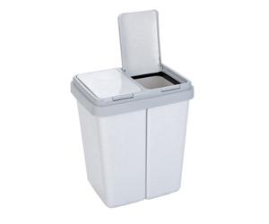 Axentia - Cubo de basura doble con 2 compartimentos, separador residuos (2 x 23 l), Plástico, Gris granito, 43 x 33 x51 cm