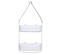 axentia Estantería colgante de ducha de plástico, color blanco, grande