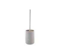 Axentia Juego de escobilla y Soporte para Inodoro Turín - Soporte Decorativo en concreto - Interior de bambú y Mango de Acero Inoxidable - Juego de Limpieza Independiente en Color Gris
