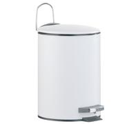 axentia Lugano Cubo de Basura, Acero Inoxidable, Blanco, Ø 17 cm