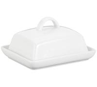 axentia 811175 Recipiente para conservar Mantequilla, Porcelana, Blanco, 16 x 13 x 8 cm