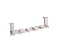 axentia Perchero de Puerta con 6 Ganchos, Percha para la Puerta sin taladrar, Gancho de Puerta para la Cocina, el baño, el salón y el Pasillo, Acero Inoxidable