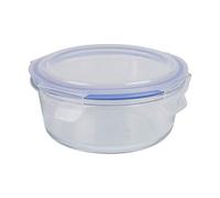 axentia - Recipiente hermético (Cristal, 15 cm de diámetro, 7 cm de Altura), Color Azul y Transparente