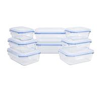 axentia Recipientes de Almacenamiento, Transparente/Azul, 8 Piezas