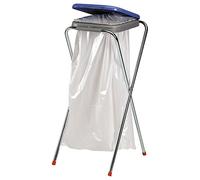 axentia Soporte para Bolsas de Basura de Metal con Tapa de Plástico, aprox. 36 x 42 x 78 cm, Azul, Amarillo, Verde o Naranja, 116940