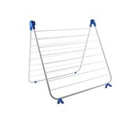 axentia Tendedero de bañera, Secador de lavandería Bañera, Tendedero de Ropa Plegable, Capacidad de tendido 10 Metros, Aprox. 66 x 64 x 14-120 cm, Blanco/Azul