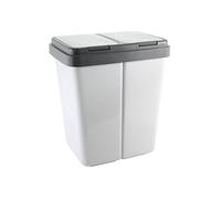 axentia Zweimer, Cubo de Basura Doble de plástico, Cubo de Basura dúo a Prueba de olores, Cubo de Basura para la separación de residuos, Gris, Volumen: 2 x 23 litros Aprox.