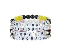 Axepet Pulsera Punk Hurry Up Cry for Me para concierto, pulsera a juego para fanáticos, regalo para mujeres y hombres, talla única, acrílico, sin piedras preciosas, One Size, Acrílico, No es una