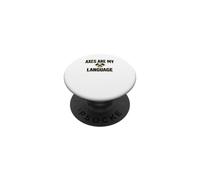 Axes Are my Love Language lanzando Hacha de leñador PopSockets PopGrip Adhesivo