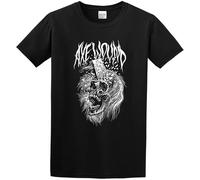 Axewound Calavera Hombre con Imagen Banda Metal Hip Hop Novelty Graphic Top Printed Unisex 100% Cotton Short-Sleeve T-Shirts Black XXXL