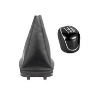 Axexnejv Cubierta Perilla Palanca para Ford para Mondeo 4 Mk4 IV 2007-2014 Perilla Palanca Cambios Bola Velocidad Manual Coche Collar Cubierta Bota Polaina Palanca Cambios Coch(Black 5 Speed 2Pcs)