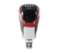Axexnejv Cubierta Perilla Palanca para VW para Golf 8 12mm Perilla Cambio Marchas Manual 5/6 Velocidades Palanca Cambios Cuero Cabezal Palanca Cambios Coch(Silver-Red 5Speed)