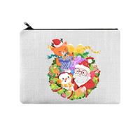 Axfbim Bolsa de cosméticos de Navidad, bolsa de cosméticos de viaje, bolsa de maquillaje, organizador de maquillaje para mujeres, estuche organizador de maquillaje de gran capacidad, portátil, do,