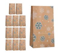 Axfbim Bolsas de papel de regalo de Navidad, 12 bolsas creativas de Navidad, bolsas de papel marrón, bolsas de regalo de fiesta, bolsas de papel con asas, para recuerdos de fiesta boutique (E)