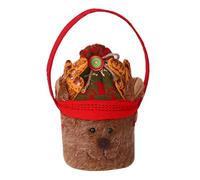 Axfbim Bolsas de regalo de Navidad con cordón, bolsa de manzana, asa de cuerda suelta, bolsas de muñeca de regalo de Navidad con cordón, bolsas de dulces de Papá Noel para niños (C)