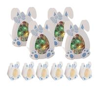 Axfbim Cajas de regalo, cajas de papel de conejo, 10 unidades, caja de dulces transparente visible de dibujos animados, caja de regalo colorida plegable de bricolaje, cajas de fiesta para joyas,