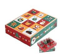 Axfbim Cajas de regalo de Navidad con tapas, caja de regalo sorpresa casera de 12 compartimentos, divertida caja de sorpresa de Navidad, caja vacía, para juguetes de regalo, fiesta, cumpleaños, caja